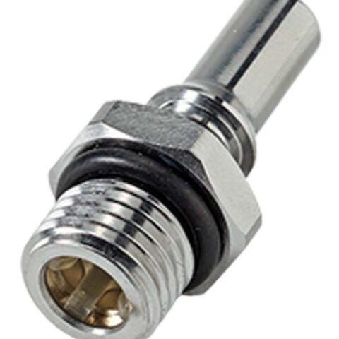 In-Line Male Thread - Valved Coupling Insert Red