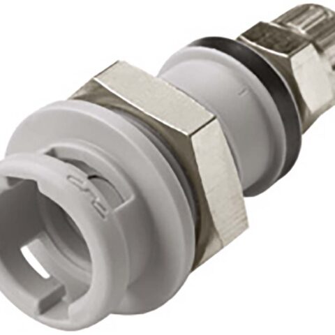 Panel Mount - Valved Ferruless Polytube Fitting