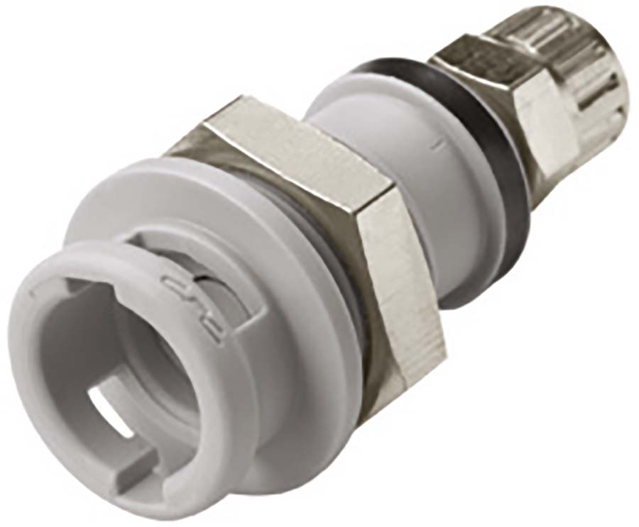 Panel Mount - Valved Ferruless Polytube Fitting