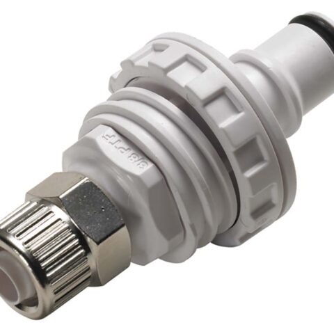 Panel Mount - Valved Ferruless Polytube Fitting, PTF