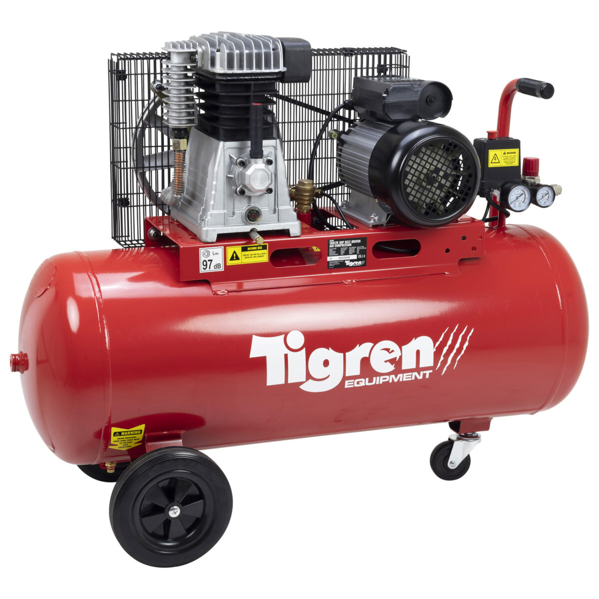 TIGREN 100ltr 3hp Belt-Driven Compressor view 2
