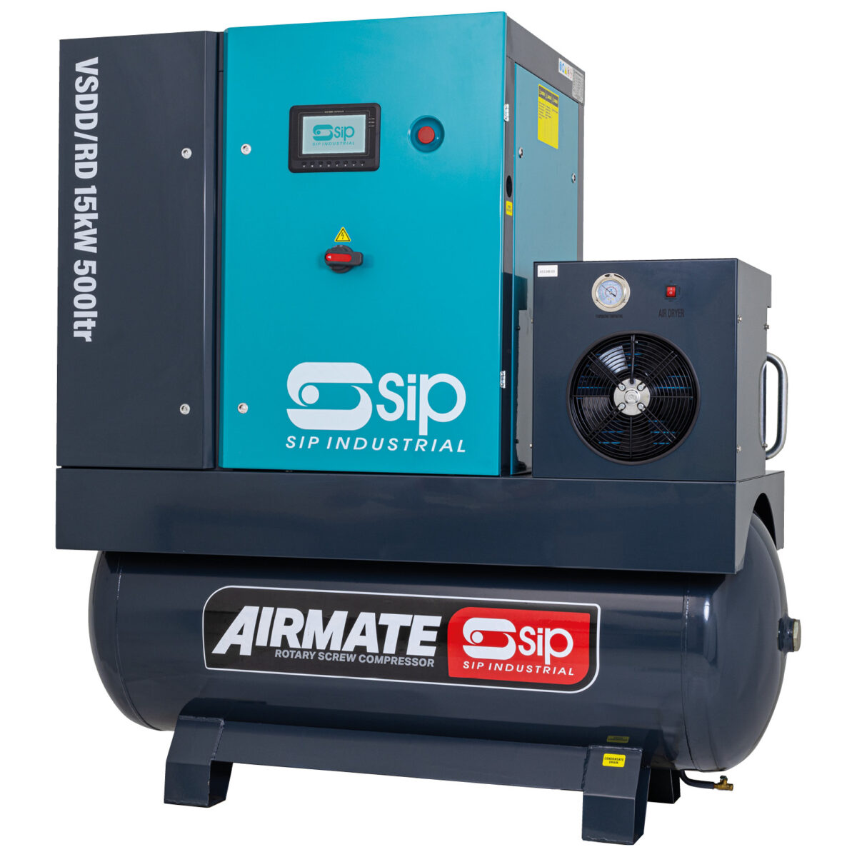 SIP VSDD/RD 15kW 8bar 500ltr 400v Rotary Screw Compressor with Dryer view 3