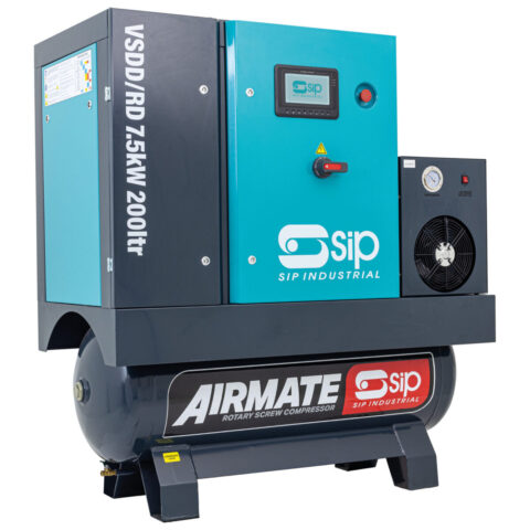 SIP VSDD/RDF 7.5kW 8bar 200ltr 400v Rotary Screw Compressor with Dryer & Filter, SIP-08269