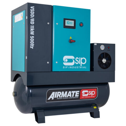 SIP VSDD/RDF 11kW 8bar 500ltr 400v Rotary Screw Compressor with Dryer & Filter, SIP-08277